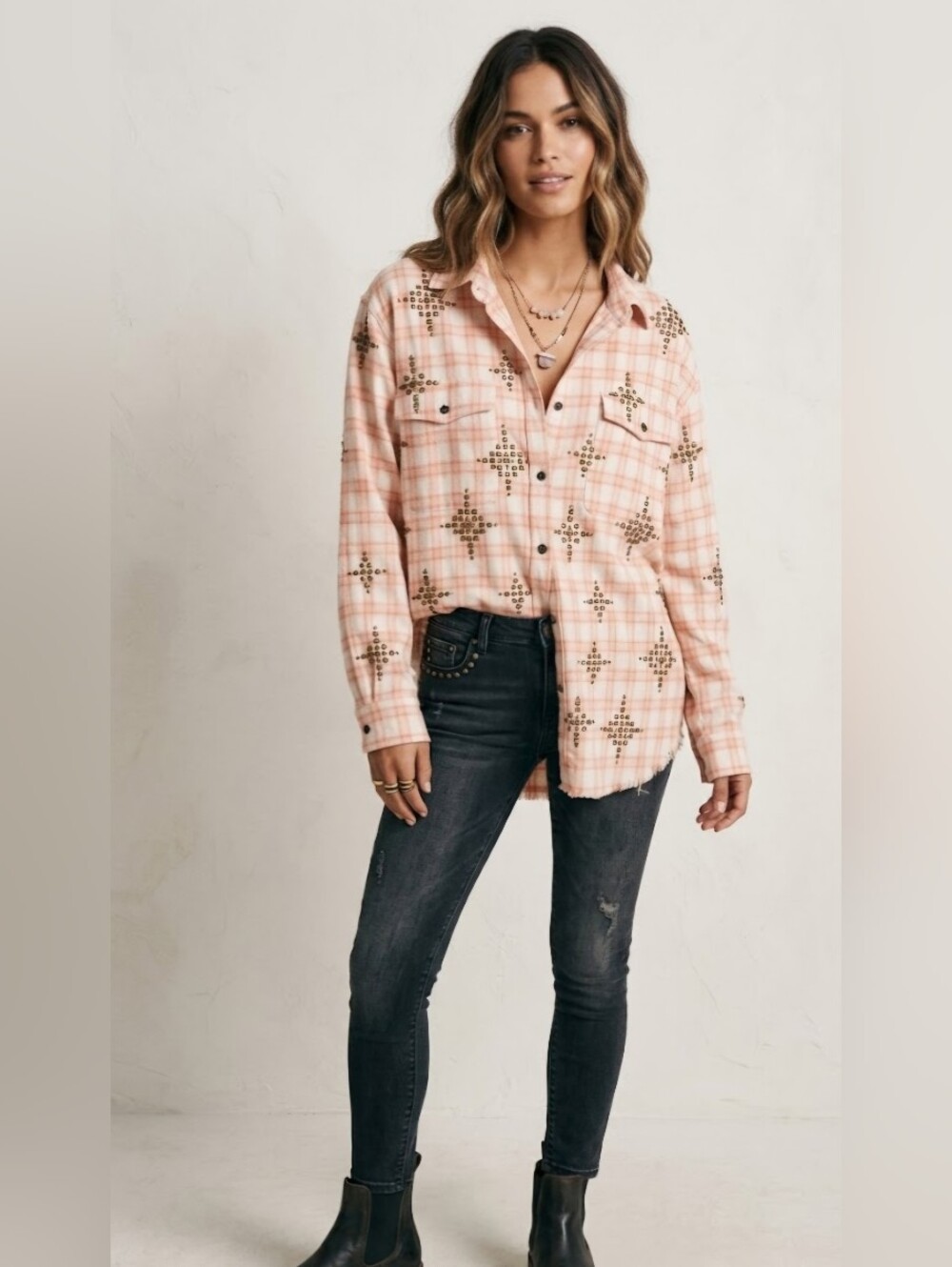 NWT! Free People X One Teaspoon Plaid Button-Down Plaid Shirt